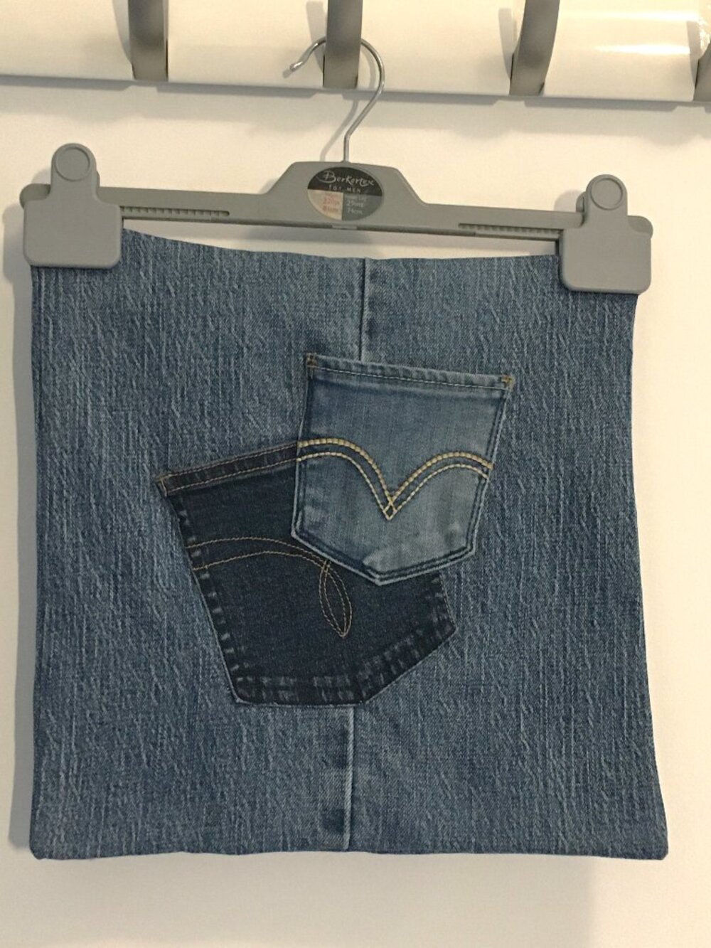 Handmade denim cushion cover/pillow cover with pockets